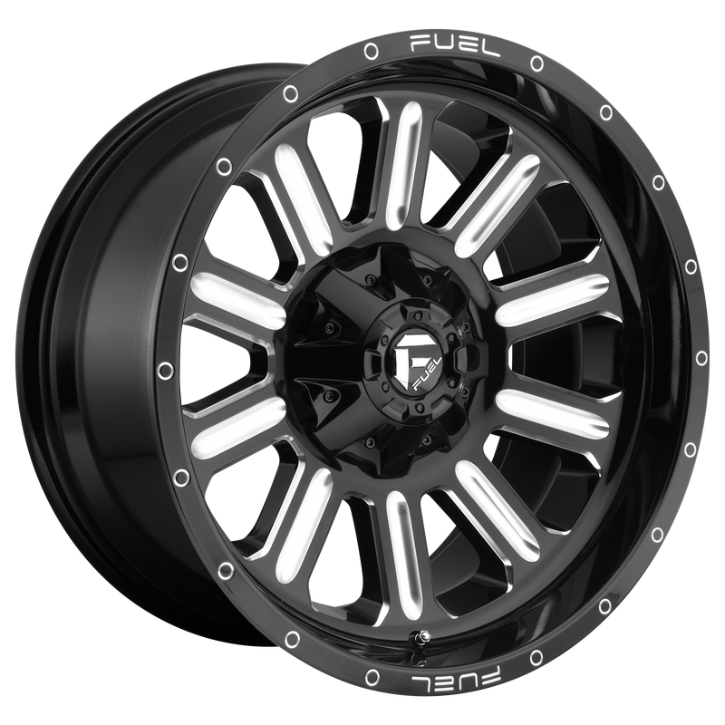 Fuel - D620 HARDLINE - Black - GLOSS BLACK MILLED - 22" x 10", -18 Offset, 8x165.1 (Bolt Pattern), 125.1mm HUB