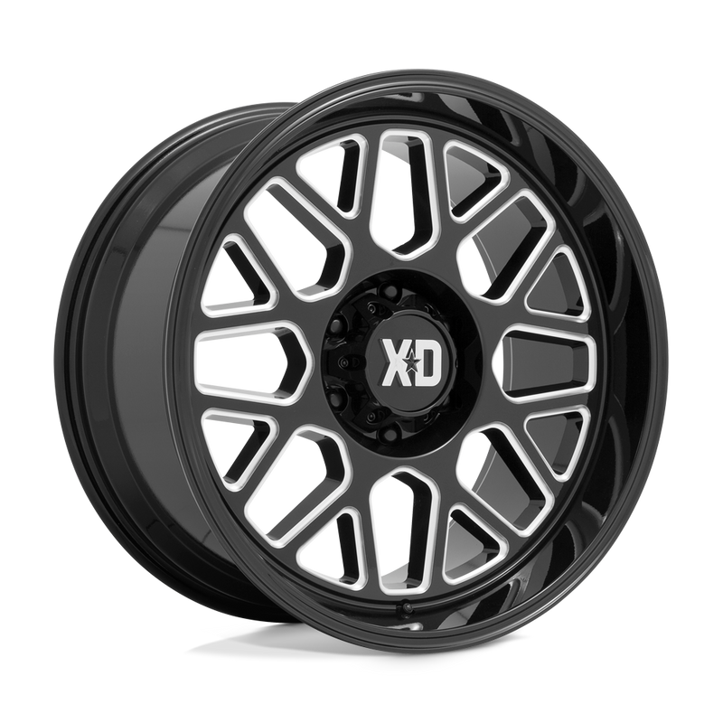 XD Series - XD849 GRENADE 2 - Black - GLOSS BLACK MILLED - 20" x 9", 18 Offset, 5x150 (Bolt Pattern), 110.1mm HUB