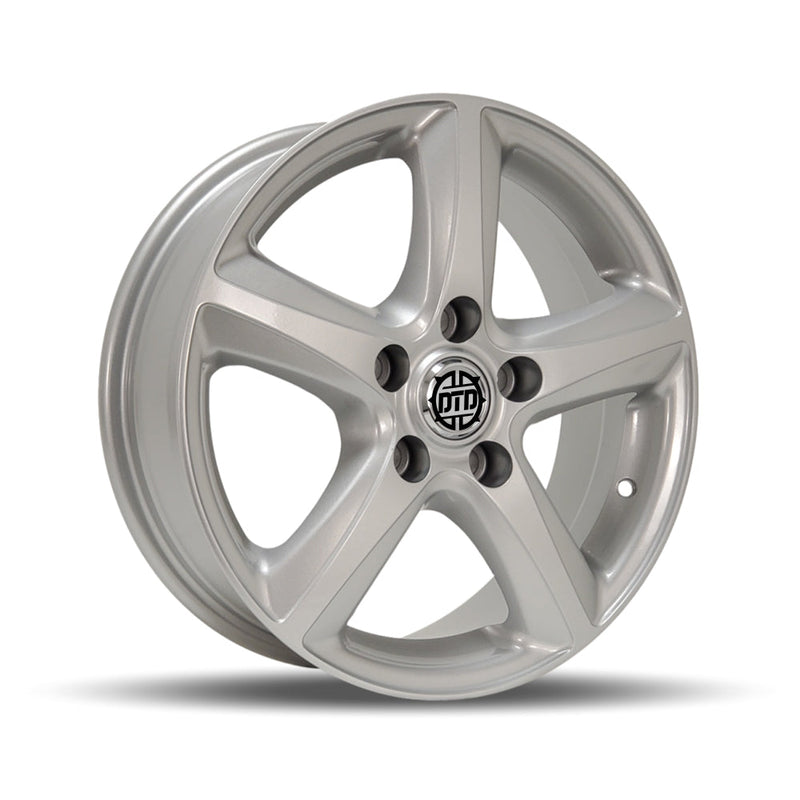 DTD - Replica - Silver - Silver - 16" x 6.5", 40 Offset, 5x114.3 (Bolt Pattern), 60.1mm HUB