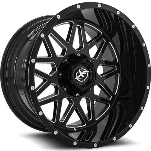 XF Off-Road - XF-211 - Black - Gloss Black Milled - 22" x 12", -44 Offset, 5x127/139.7 (Bolt pattern), 78.10mm HUB