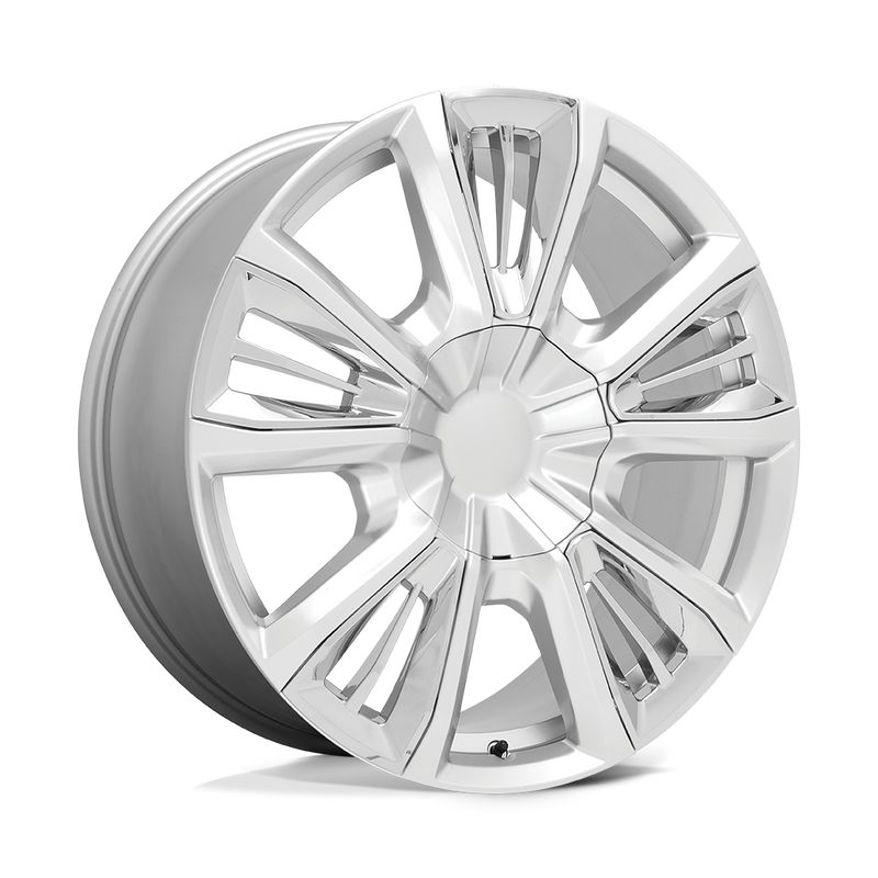 OE Creations - PR212 - Silver - SILVER WITH CHROME ACCENTS - 22" x 9", 28 Offset, 6x139.7 (Bolt Pattern), 78.1mm HUB
