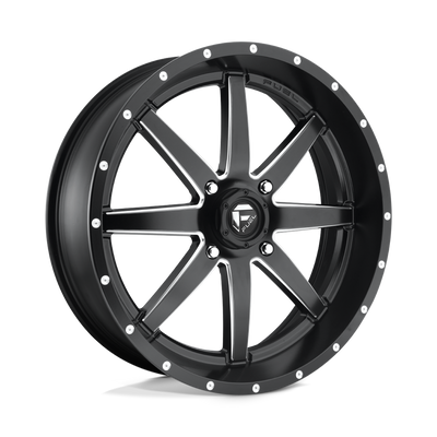 Fuel UTV - D538 MAVERICK - Black - MATTE BLACK MILLED - 15" x 7", 13 Offset, 4x156 (Bolt Pattern), 132mm HUB