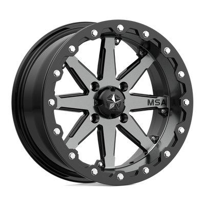 MSA Offroad Wheels - M21 LOK BEADLOCK - Gunmetal - CHARCOAL TINT - 14" x 7", 0 Offset, 4x156 (Bolt Pattern), 132mm HUB