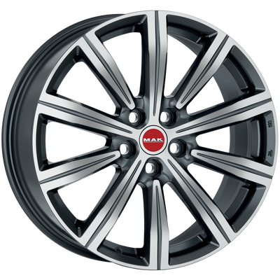 Mak Wheels - BIRMINGHAM - Gunmetal - GUN MET-MIRROR FACE - 22" x 9.5", 43 Offset, 5x120 (Bolt Pattern), 72.6mm HUB