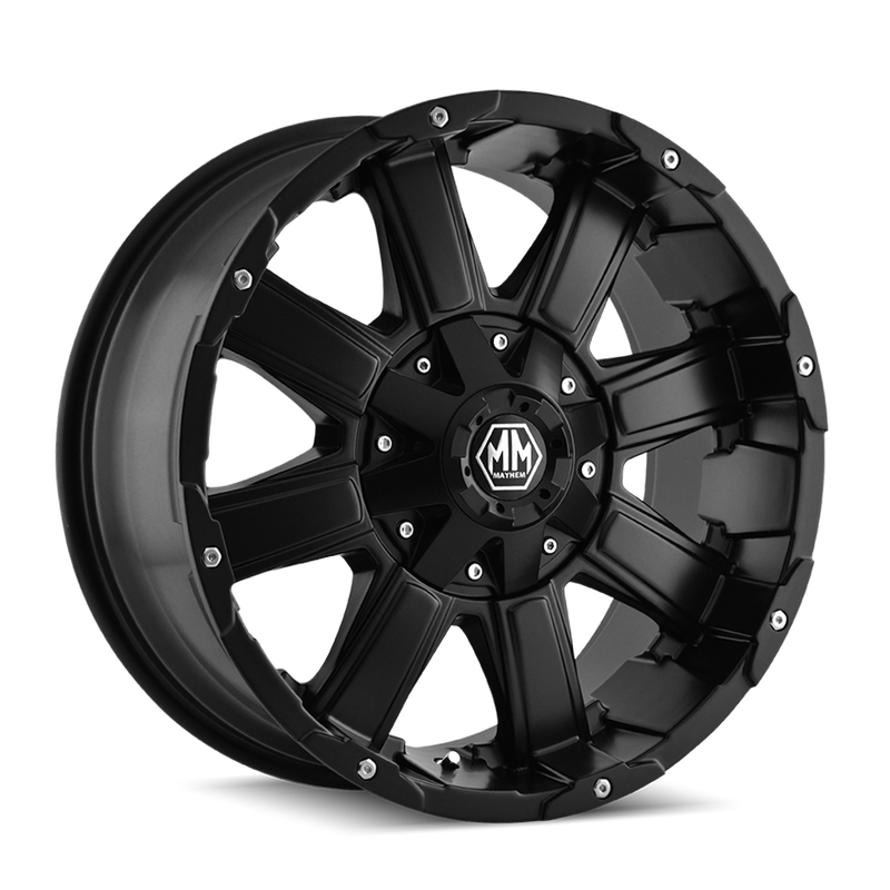 Mayhem - CHAOS - Black - MATTE BLACK - 20" x 9", -12 Offset, 5x127/135 (Bolt Pattern), 87mm HUB