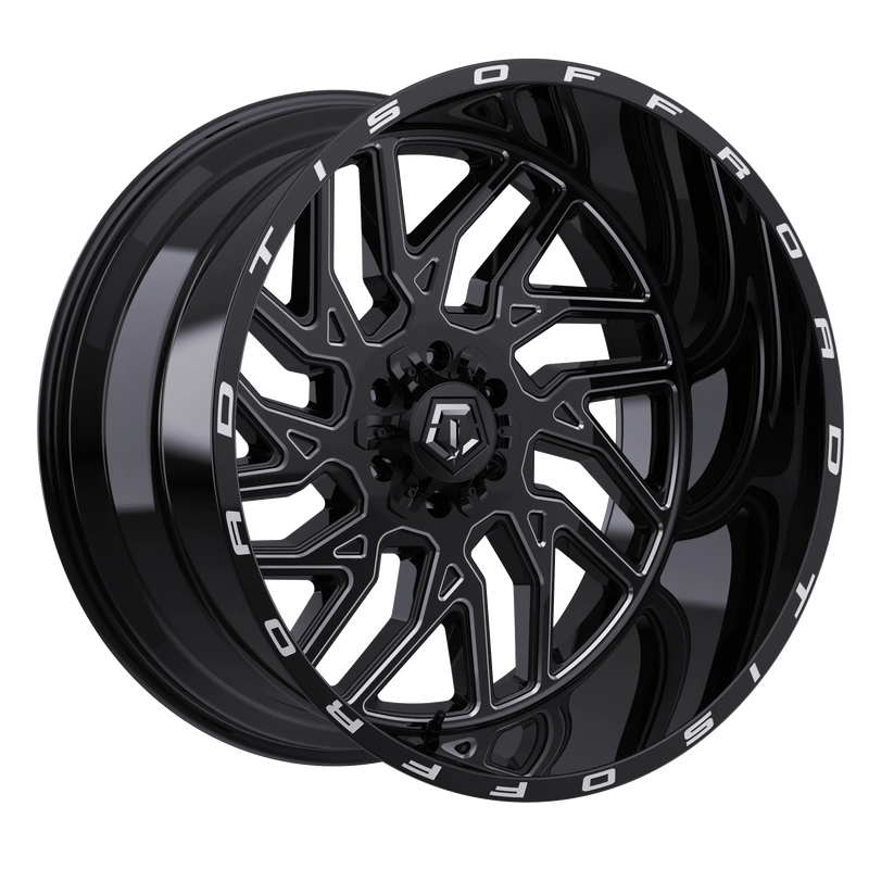 TIS Wheels - 544BM - Black - Gloss Black - Milled Edge - 20" x 10", -25 Offset, 6x135/139.7 (Bolt pattern), 108.10mm HUB