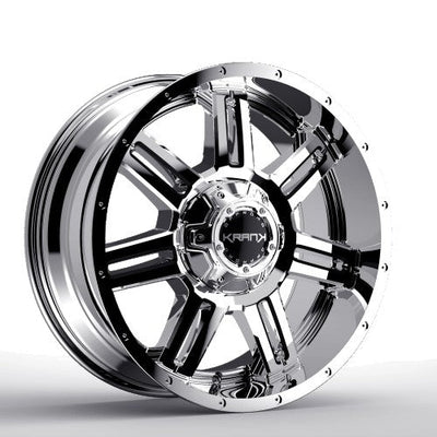 KranK Off-road - Force - Chrome - Chrome - 20" x 9", -12 Offset, 6x135/139.7 (Bolt Pattern), 108mm HUB