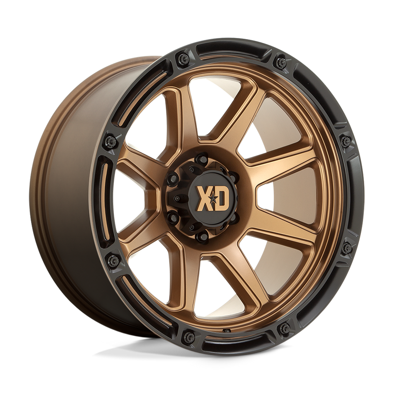 XD Series - XD863 - Bronze - MATTE BRONZE WITH BLACK LIP - 20" x 12", -44 Offset, 8x165.1 (Bolt Pattern), 125.1mm HUB
