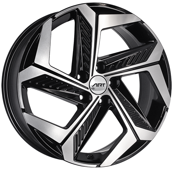 ART - Replica 222 - Black - Gloss Black - Machined Face - 18" x 7", 50 Offset, 5x114.3 (Bolt Pattern), 67.1mm HUB