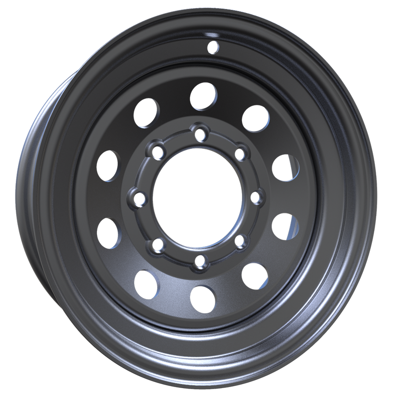 Envy Wheels - TRAILER STEEL MODULAR - Silver - SILVER - 16" x 6", 0 Offset, 8x165.1 (Bolt Pattern), 131mm HUB