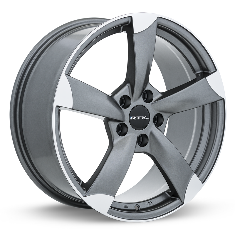 RTX Wheels - RS II - Gunmetal - Satin Gunmetal Machined - 18" x 8", 45 Offset, 5x112 (Bolt Pattern), 66.6mm HUB