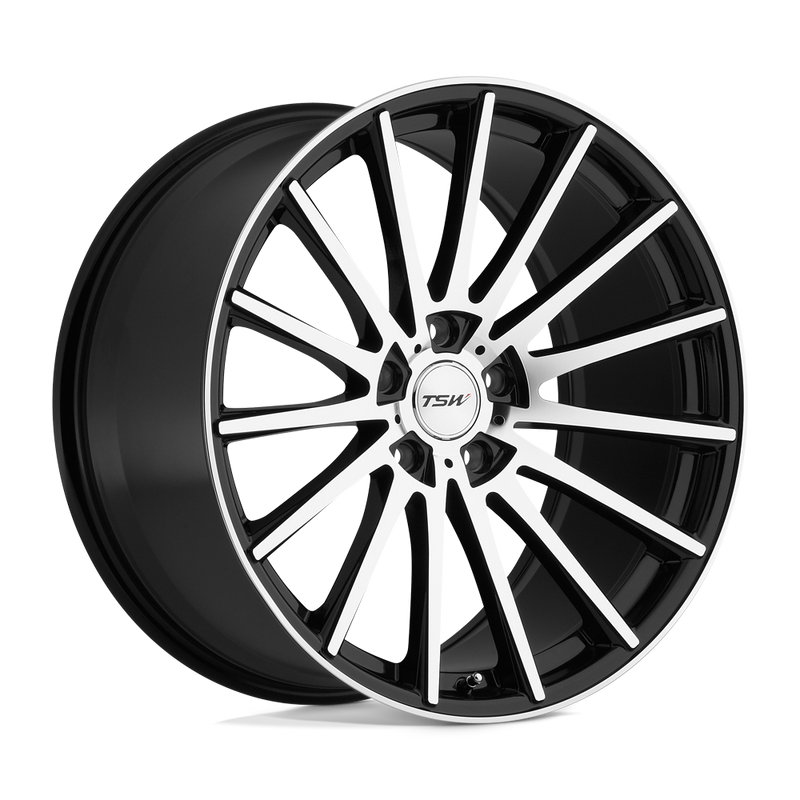 TSW Wheels - CHICANE - Black - GLOSS BLACK WITH MIRROR FACE - 17" x 8", 32 Offset, 5x112 (Bolt Pattern), 72.1mm HUB