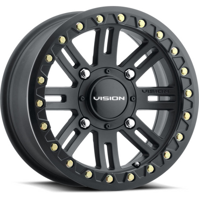 Vision Wheel ATV - 356 MANX BL2 - Black - SATIN BLACK - 15" x 7", 13 Offset, 4x156 (Bolt Pattern), 131.1mm HUB