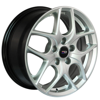 Euro Design - FD-1 - Silver - Hyper Silver - 16" x 6.5", 38 Offset, 5x108 (Bolt pattern), 63.40mm HUB