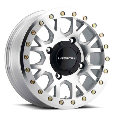 Vision Wheel ATV - GV8 INVADER - Gunmetal - Gunmetal Machined Face And Ring - 14" x 7", 38.2 Offset, 4x110 (Bolt pattern), 86.00mm HUB