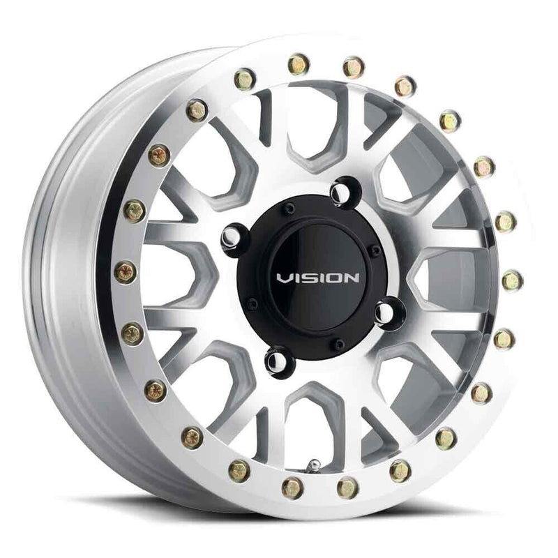 Vision Wheel ATV - GV8 INVADER - Gunmetal - Gunmetal Machined Face And Ring - 14" x 7", 38.2 Offset, 4x110 (Bolt pattern), 86.00mm HUB