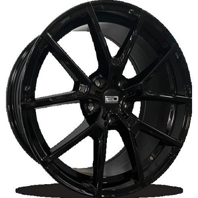 Euro Design - BM9 - Black - Gloss Black - 18" x 8", 25 Offset, 5x112 (Bolt Pattern), 66.6mm HUB