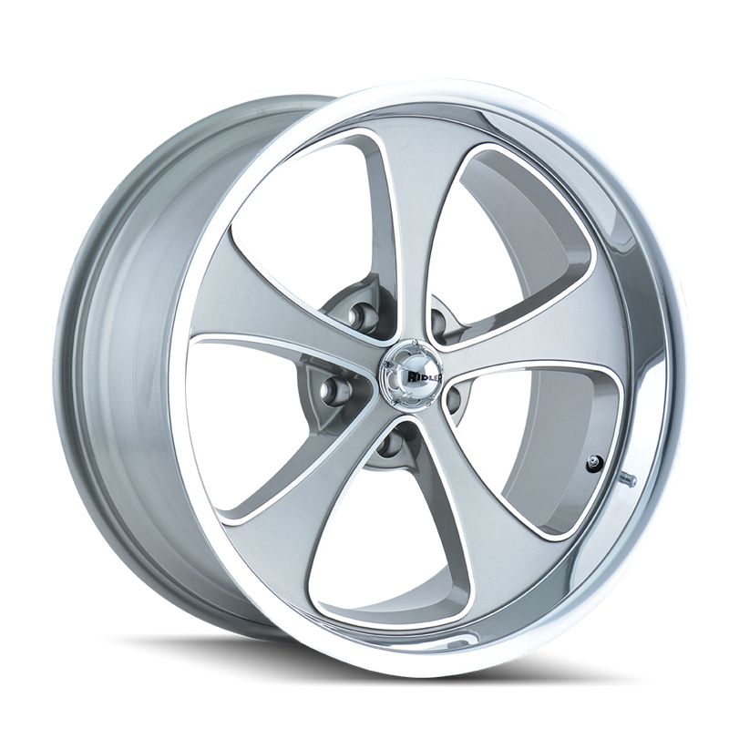 Ridler - 645 - Grey - GREY/MACHINED FACE/POLISHED LIP - 18" x 9.5", 0 Offset, 5x139.7 (Bolt Pattern), 108mm HUB