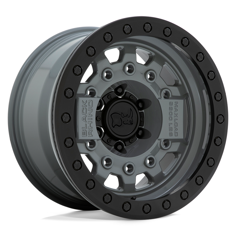 Black Rhino - AVENGER BEADLOCK - Gunmetal - BATTLESHIP GRAY WITH BLACK HARDWARE - 17" x 8.5", -30 Offset, 6x139.7 (Bolt Pattern), 112.1mm HUB