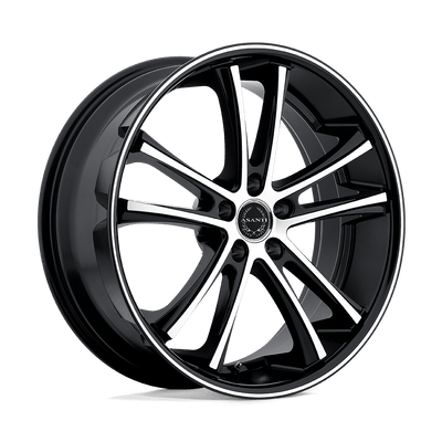 Asanti Black - ABL-1 PEGASI - Black - MACHINED FACE BLACK LIP - 20" x 8.5", 38 Offset, 5x120 (Bolt Pattern), 74.1mm HUB