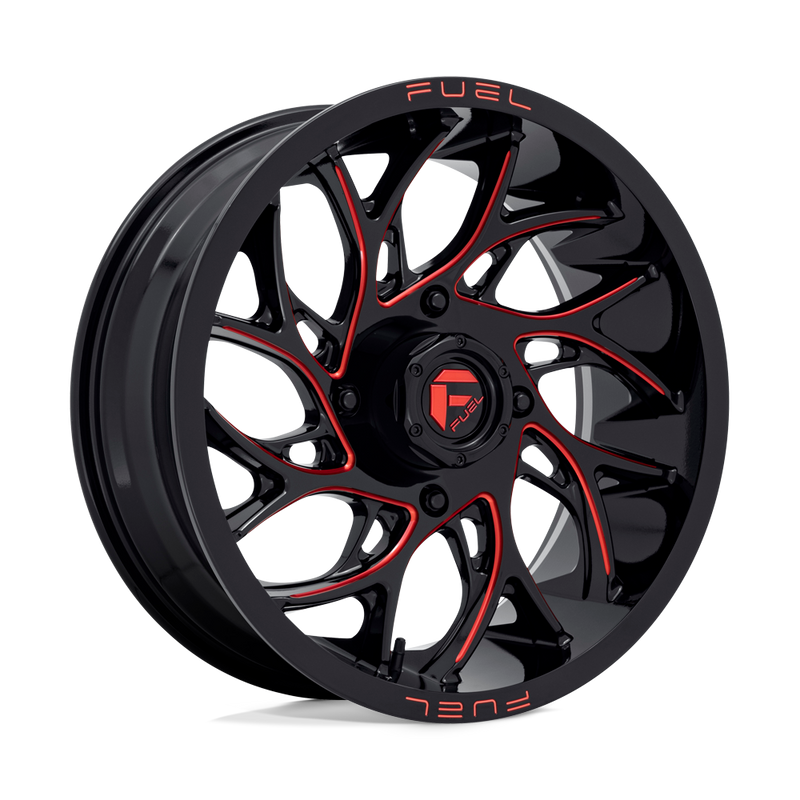 Fuel UTV - D779 RUNNER UTV - Black - GLOSS BLACK MILLED CANDY RED - 20" x 7", 13 Offset, 4x156 (Bolt Pattern), 132mm HUB