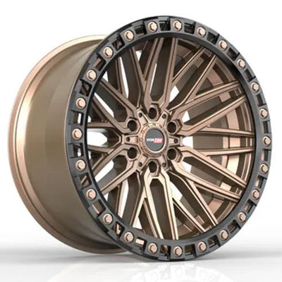 Vortek Offroad - VRT-608 APOLLO - Bronze - Matte Bronze Black Bead Ring - 20" x 10", -12 Offset, 6x135/139.7 (Bolt pattern), 106.1mm HUB
