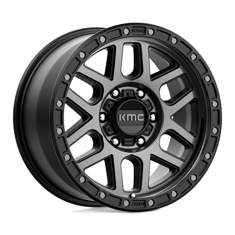KMC Wheels - KM544 MESA - Black - SATIN BLACK WITH GRAY TINT - 17" x 9", 18 Offset, 6x139.7 (Bolt Pattern), 106.1mm HUB