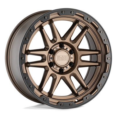Black Rhino - APACHE - Bronze - MATTE BRONZE WITH BLACK RING & BLACK BOLTS - 18" x 9", -18 Offset, 6x139.7 (Bolt Pattern), 112.1mm HUB