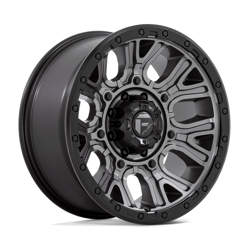 Fuel - D825 TRACTION - Gunmetal - MATTE GUNMETAL WITH BLACK RING - 20" x 9", 1 Offset, 8x170 (Bolt Pattern), 125.1mm HUB