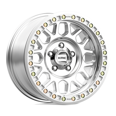 KMC Wheels - KM234 GRENADE DESERT BEADLOCK - Silver - MACHINED - 17" x 8.5", 0 Offset, 6x165.1 (Bolt Pattern), 108mm HUB