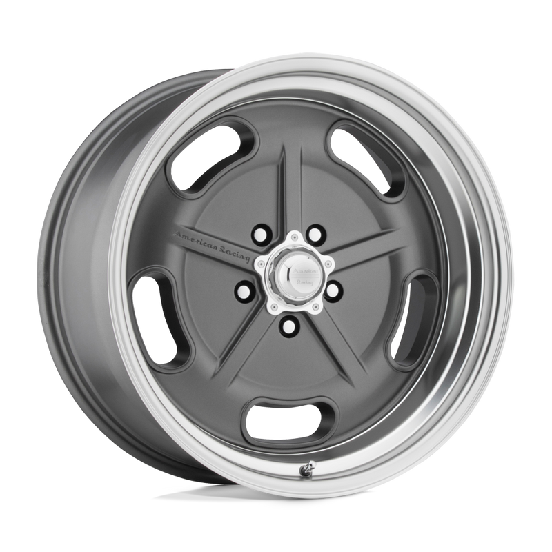 American Racing Vintage - VN511 SALT FLAT - Gunmetal - MAG GRAY DIAMOND CUT LIP - 17" x 7", 0 Offset, 5x120.65 (Bolt Pattern), 72.6mm HUB