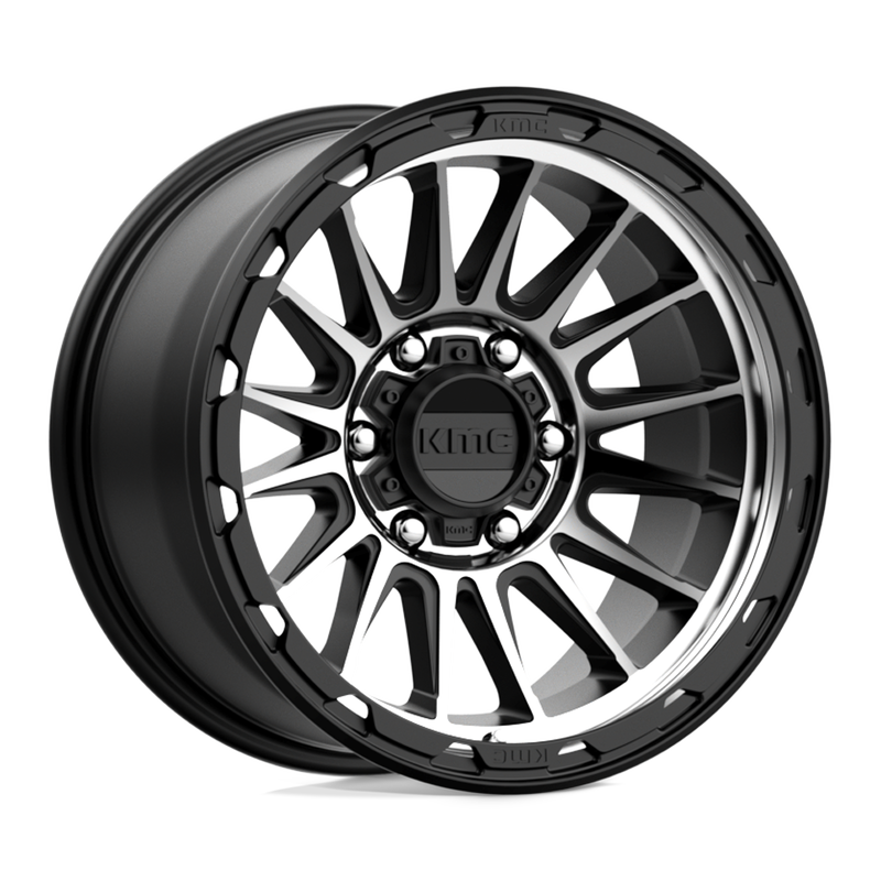 KMC Wheels - KM542 IMPACT - Black - SATIN BLACK MACHINED - 17" x 9", -12 Offset, 6x139.7 (Bolt Pattern), 106.1mm HUB