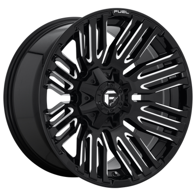 Fuel - D649 SCHISM - Black - Gloss Black Milled - 20" x 10", -18 Offset, 6x135/139.7 (Bolt Pattern), 106.1mm HUB