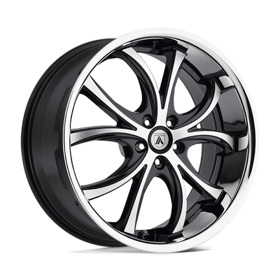 Asanti Black - ABL-8 ELEKTRA - Black - MACHINED FACE SS LIP - 22" x 10", 38 Offset, 5x112 (Bolt Pattern), 74.1mm HUB