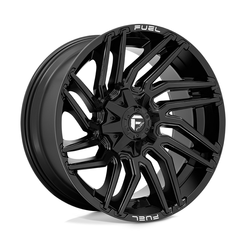 Fuel - D776 TYPHOON - Black - GLOSS BLACK - 22" x 10", -18 Offset, 8x165.1 (Bolt Pattern), 125.1mm HUB