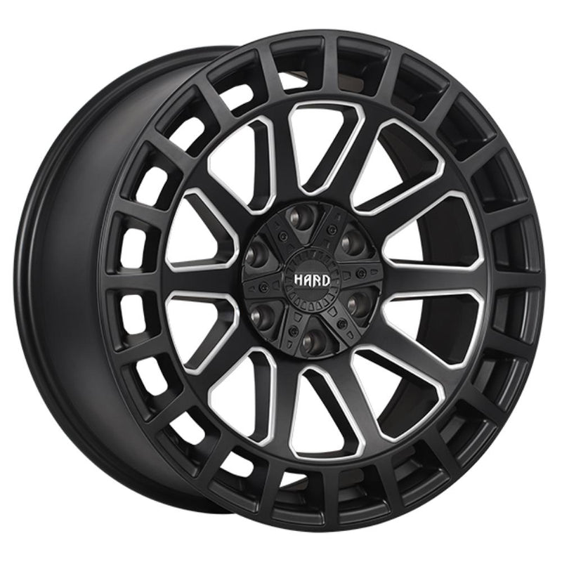 Ruffino HARD - Armour - Black - Satin Black - Milled Window - 20" x 9", 20 Offset, 5x127/139.7 (Bolt Pattern), 77.8mm HUB