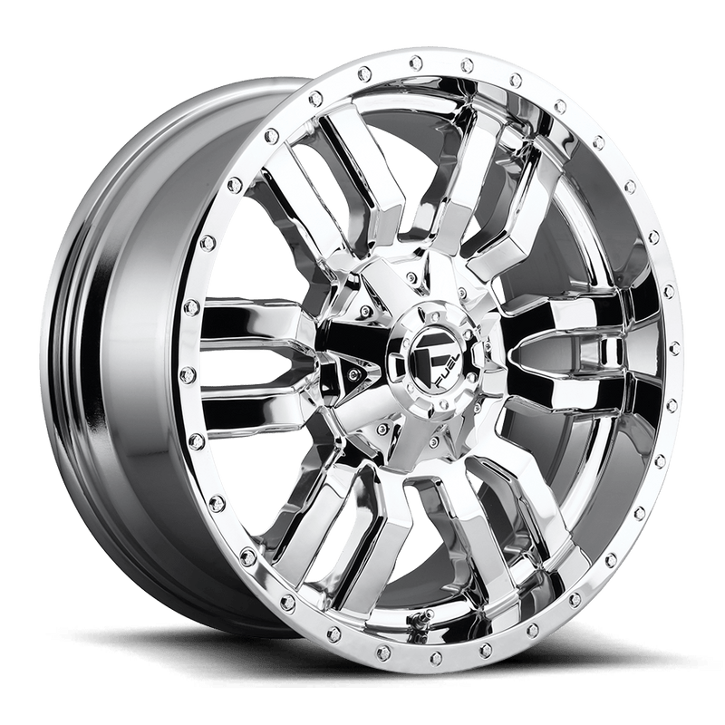 Fuel - D631 SLEDGE - Polished - CHROME PLATED - 20" x 10", -18 Offset, 5x139.7/150 (Bolt Pattern), 110.1mm HUB