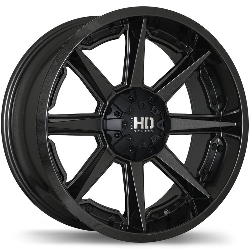 Fast HD - Grinder - Gunmetal - Anthracite - 20" x 9", 20 Offset, 6x135/139.7 (Bolt Pattern), 106.1mm HUB