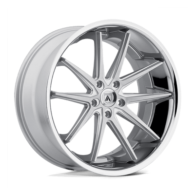 Asanti Black - ABL-5 ALTAIR - Silver - SILVER MACHINED SS LIP - 20" x 10", 45 Offset, 5x114.3 (Bolt Pattern), 74.1mm HUB