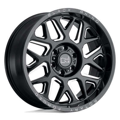 Black Rhino - REAPER - Black - Gloss Black & Milled - 22" x 11.5", -44 Offset, 8x165.1 (Bolt Pattern), 122.4mm HUB