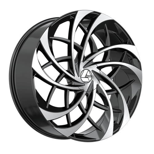 Azara - AZA-540 - Black - Gloss Black Machined - 18" x 8", 35 Offset, 5x114.3/120 (Bolt pattern), 74.1mm HUB