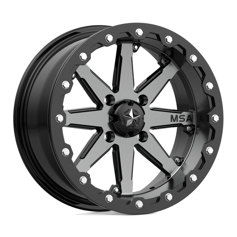 MSA Offroad Wheels - M21 LOK BEADLOCK - Gunmetal - CHARCOAL TINT - 15" x 7", 0 Offset, 4x137 (Bolt Pattern), 112.1mm HUB