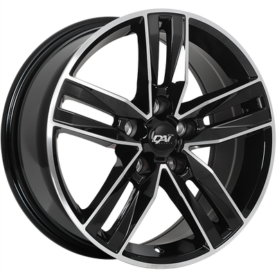 Dai Alloys - Prime - Black - Gloss Black - Machined Face - 17" x 7", 45 Offset, 5x114.3 (Bolt Pattern), 64.1mm HUB