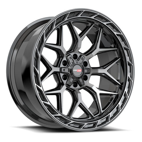 Vortek Offroad - VRP-504 ENZO - Black - Black Diamond Cut with Dark Tint - 20" x 9", 0 Offset, 5x139.7/150 (Bolt pattern), 110.3mm HUB