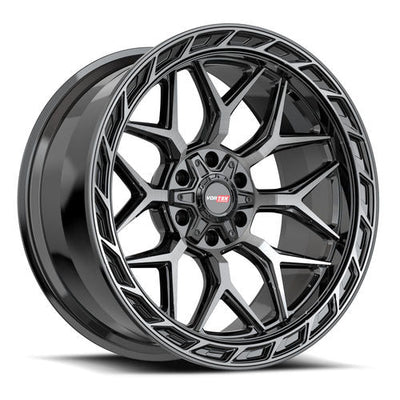 Vortek Offroad - VRP-504 ENZO - Black - Black Diamond Cut with Dark Tint - 20" x 10", -18 Offset, 6x135/139.7 (Bolt pattern), 106.1mm HUB