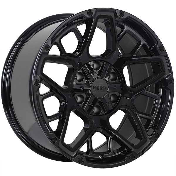 Ruffino HARD - Blast - Black - Gloss Black - 18" x 9", 20 Offset, 6x135/139.7 (Bolt Pattern), 87.1mm HUB