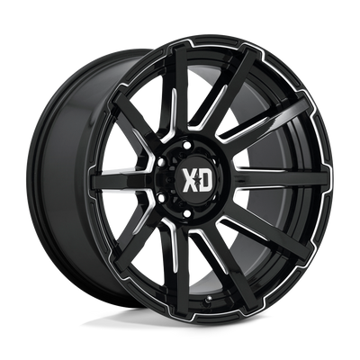 XD Series - XD847 OUTBREAK - Black - GLOSS BLACK MILLED - 20" x 10", -18 Offset, 6x135 (Bolt Pattern), 87.1mm HUB