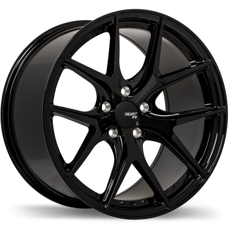 Fast Wheels - FC04 - Black - Metallic Black - 19" x 9.5", 35 Offset, 5x110 (Bolt Pattern), 72.6mm HUB