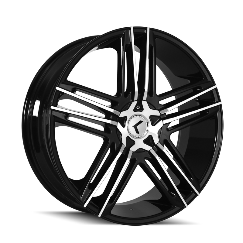 Kraze Wheels - HELLA - Black - BLACK/MACHINED - 18" x 8", 40 Offset, 5x100/114.3 (Bolt Pattern), 73mm HUB