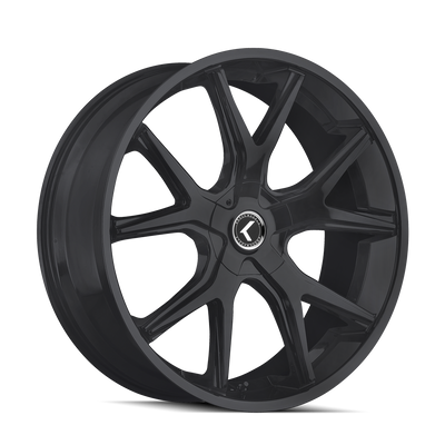 Kraze Wheels - SPLITZ - Black - SATIN BLACK - 24" x 9.5", 30 Offset, 6x135/139.7 (Bolt Pattern), 100.3mm HUB